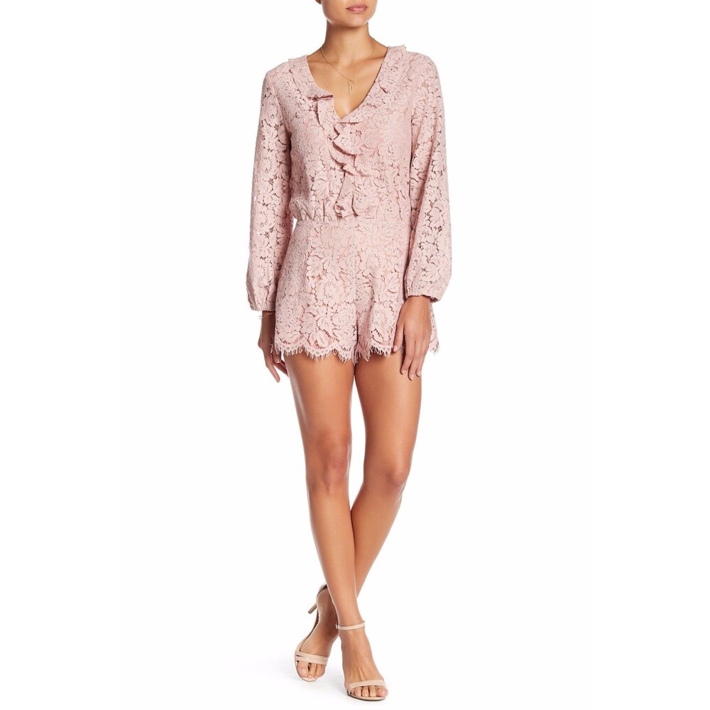 Sugar + Lips Sugarlips Marie Lace Long Sleeve Romper